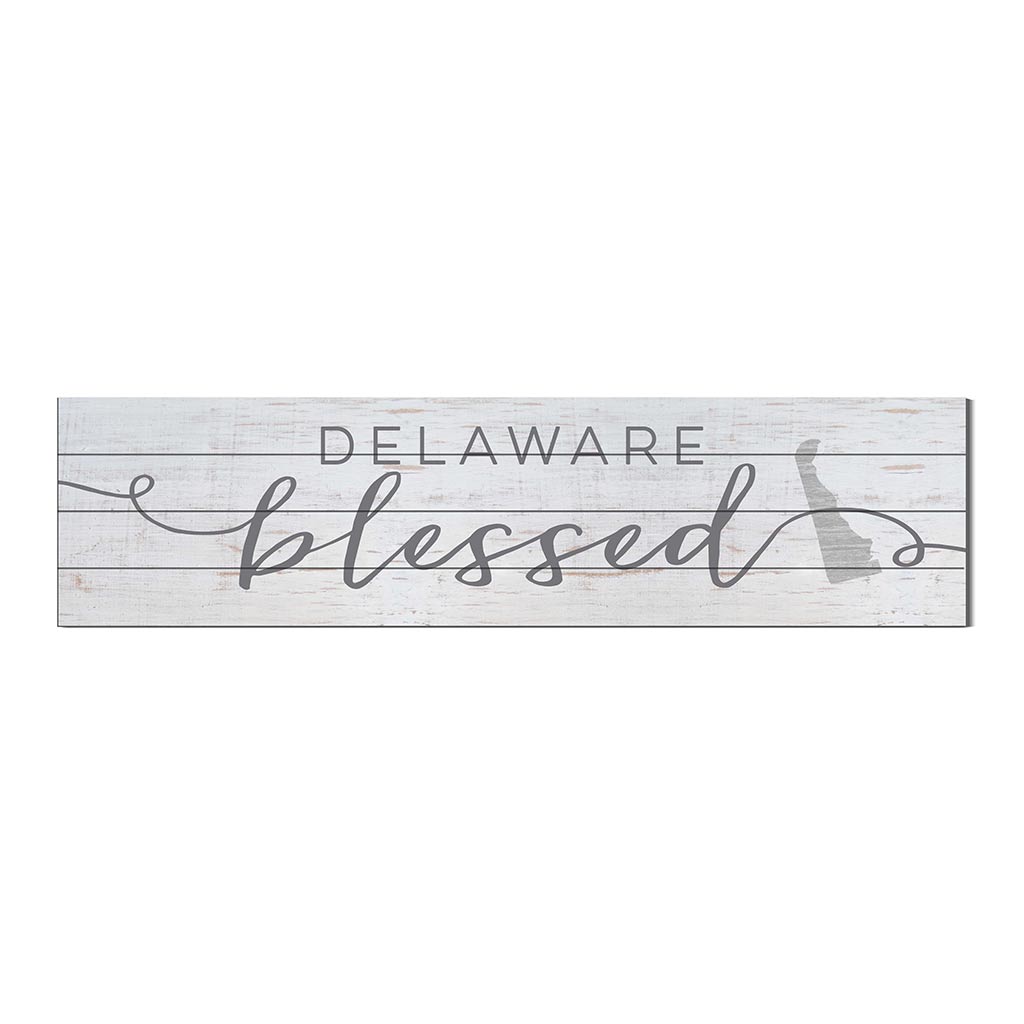 40x10 Whitewash Slat Sign State Blessed Delaware