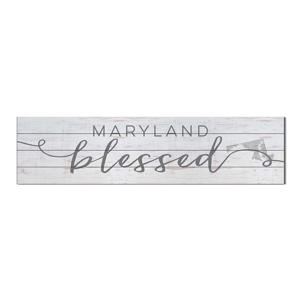 40x10 Whitewash Slat Sign State Blessed Maryland
