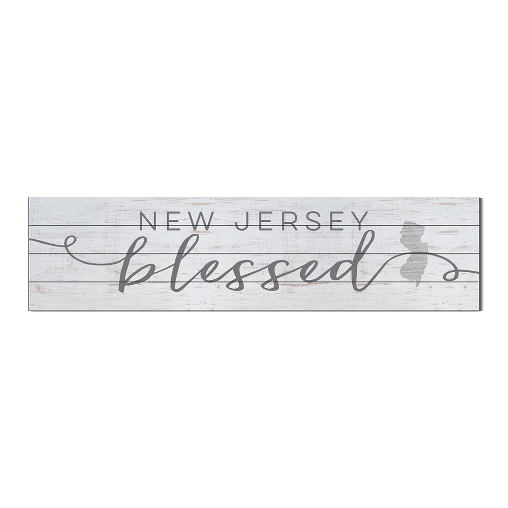 40x10 Whitewash Slat Sign State Blessed New Jersey