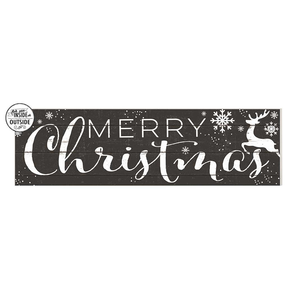 35x10 Indoor Outdoor Charcoal Sign Merry Christmas Reindeer