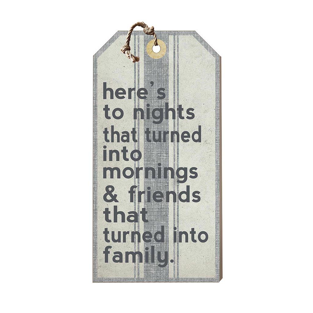 Large Hanging Tag Here's to Nights