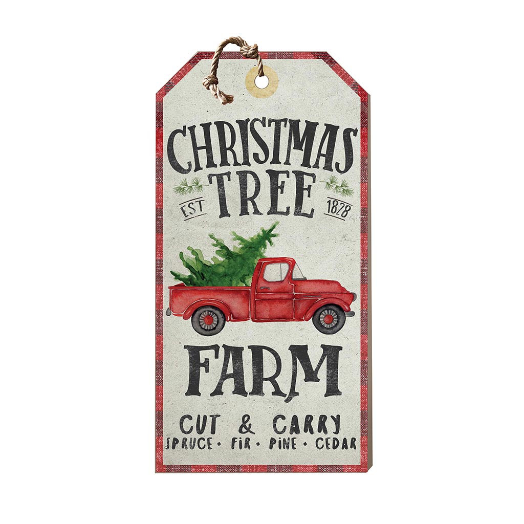 Large Hanging Tag Christmas Tree Farm