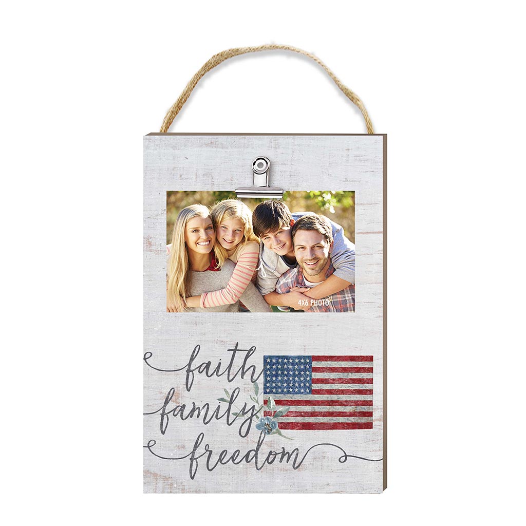 Hanging Clip Photo Frame Faith Family Freedom