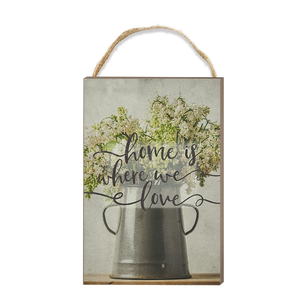 8x12 Home is Where We Love Hanging Sign