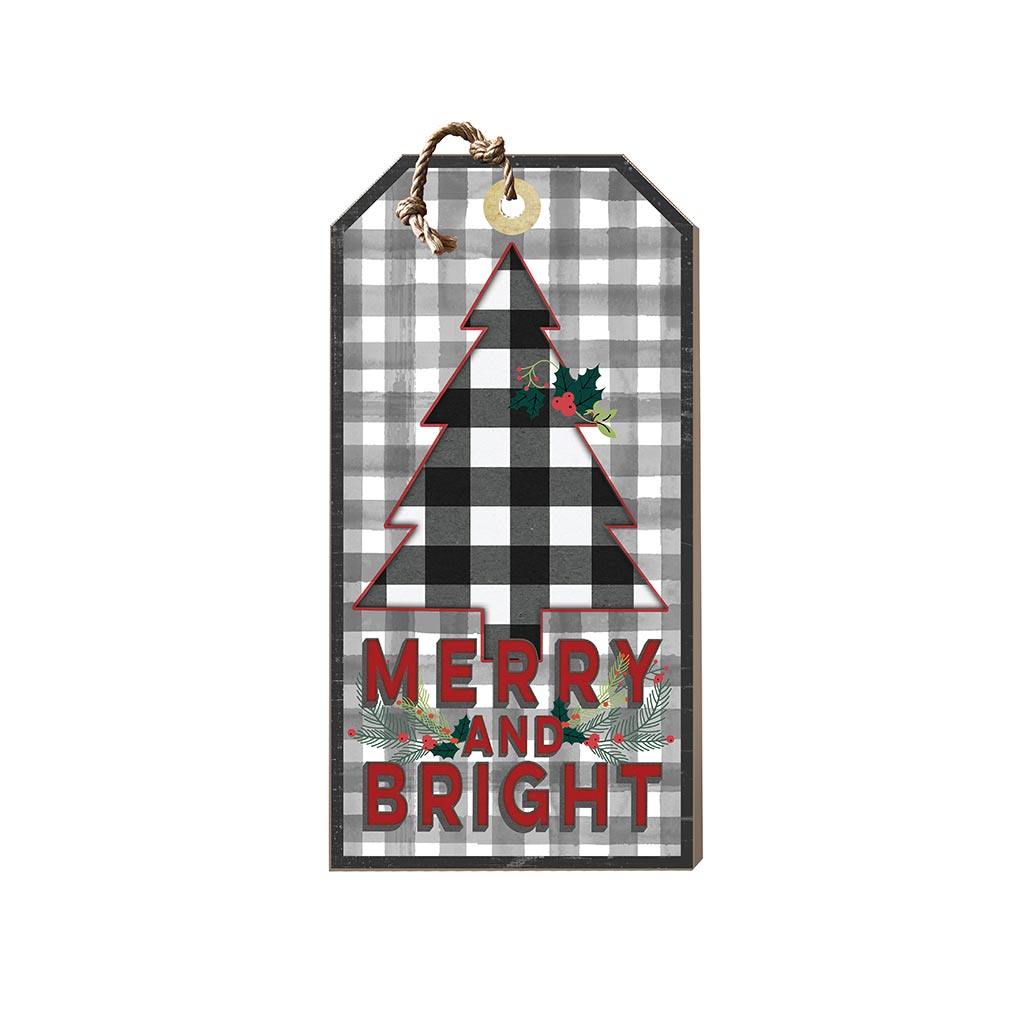 Small Hanging Tag Merry and Bright Black Buffalo Check