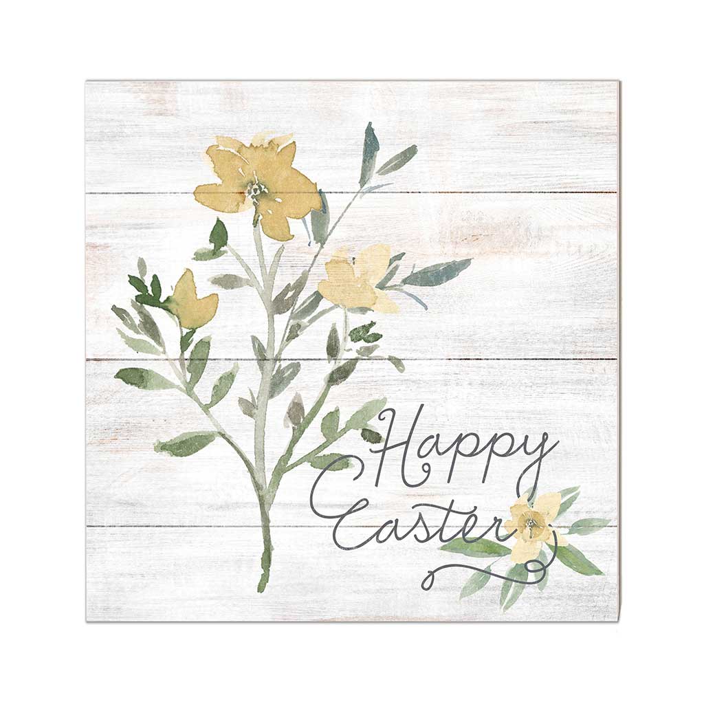 10x10 Happy Easter Yellow Flowers Sign
