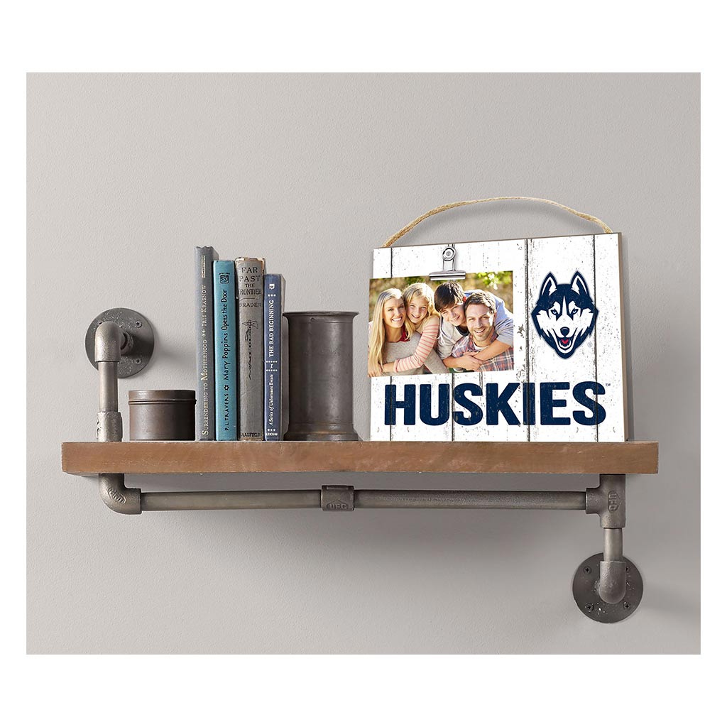 Clip It Weathered Logo Photo Frame Connecticut Huskies