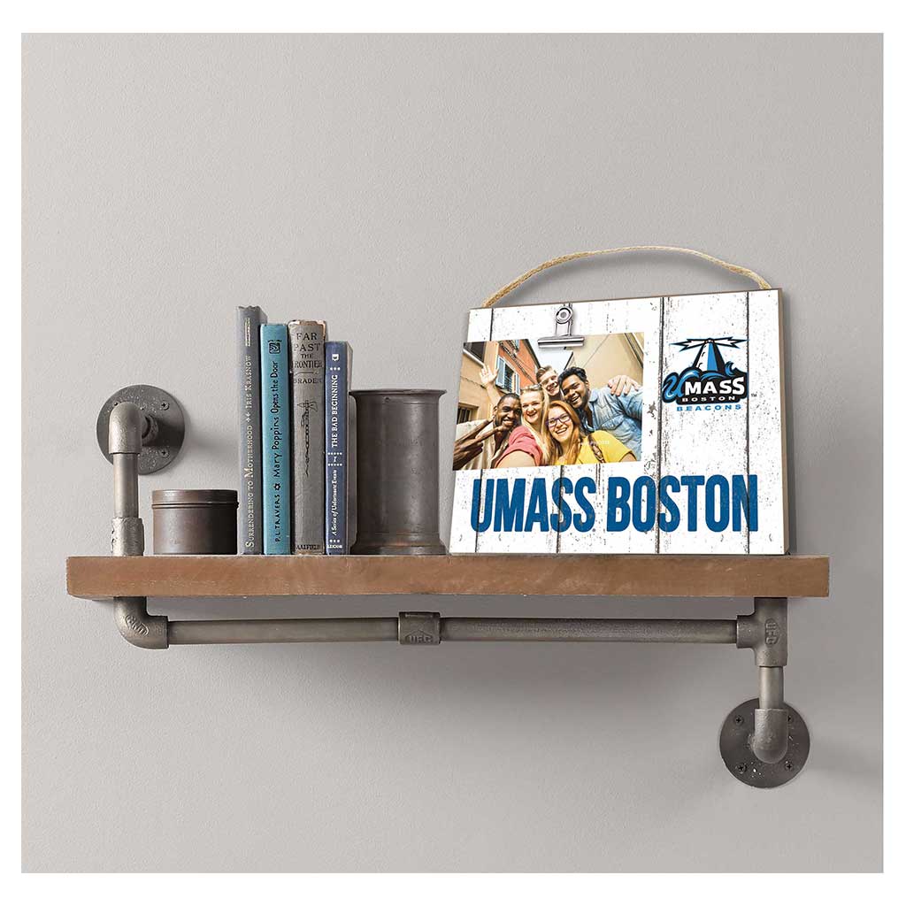 Clip It Weathered Logo Photo Frame UMASS Boston Beacons