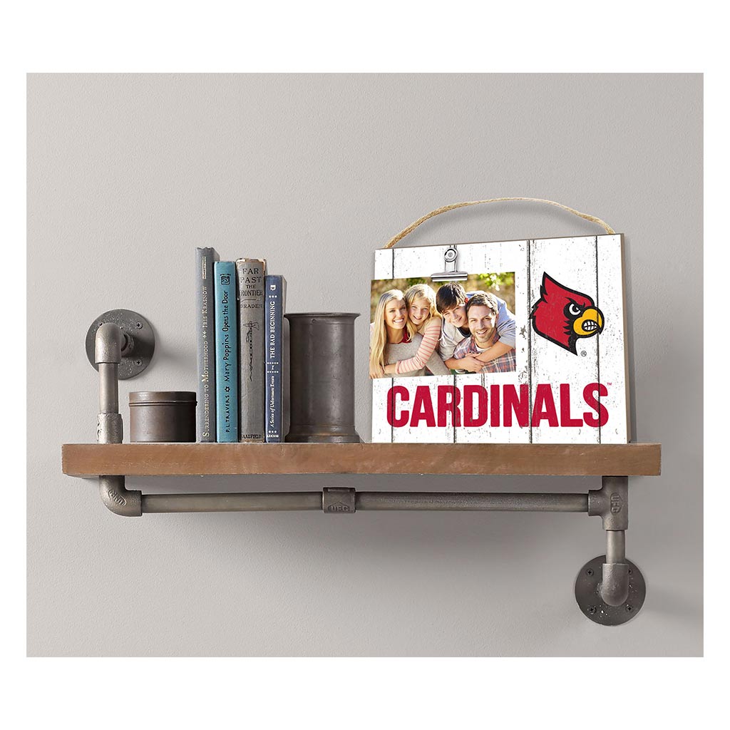Clip It Weathered Logo Photo Frame Louisville Cardinals
