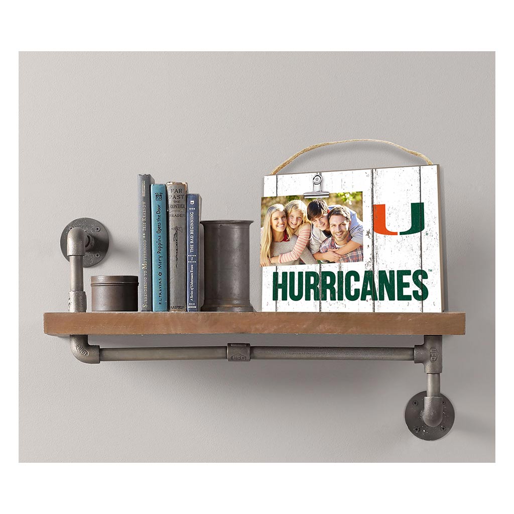 Clip It Weathered Logo Photo Frame Miami Hurricanes