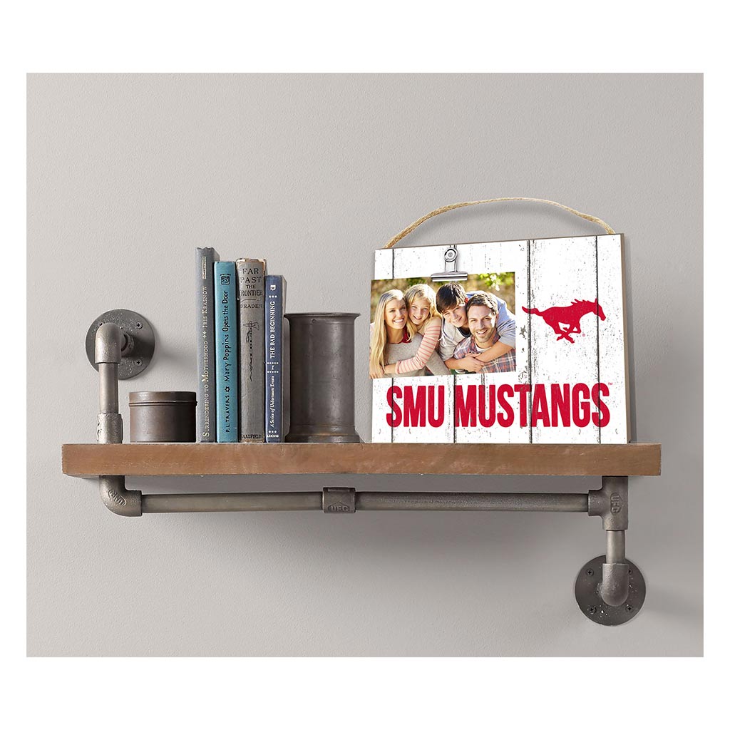Clip It Weathered Logo Photo Frame Southern Methodist Mustangs