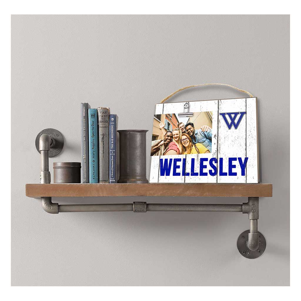 Clip It Weathered Logo Photo Frame Wellesley College Blue
