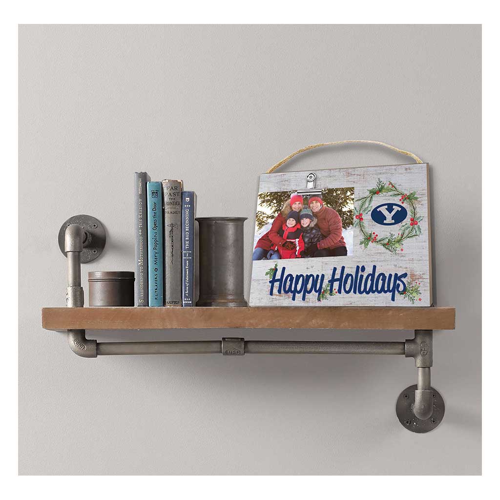 Happy Holidays Clip It Photo Frame Brigham Young Cougars