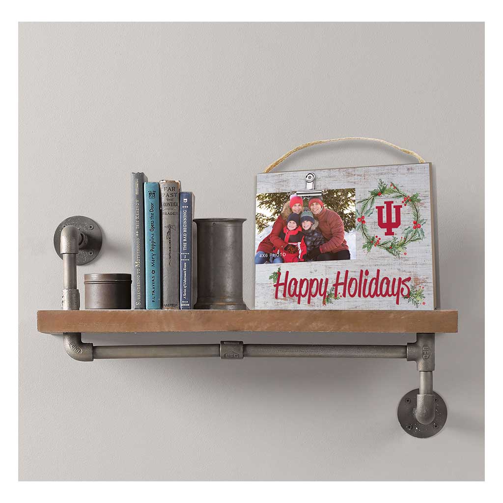 Happy Holidays Clip It Photo Frame Indiana Hoosiers