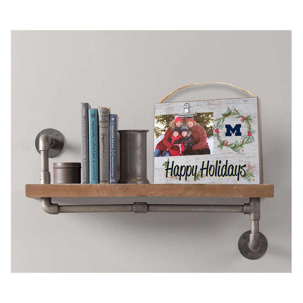 Happy Holidays Clip It Photo Frame Michigan Wolverines