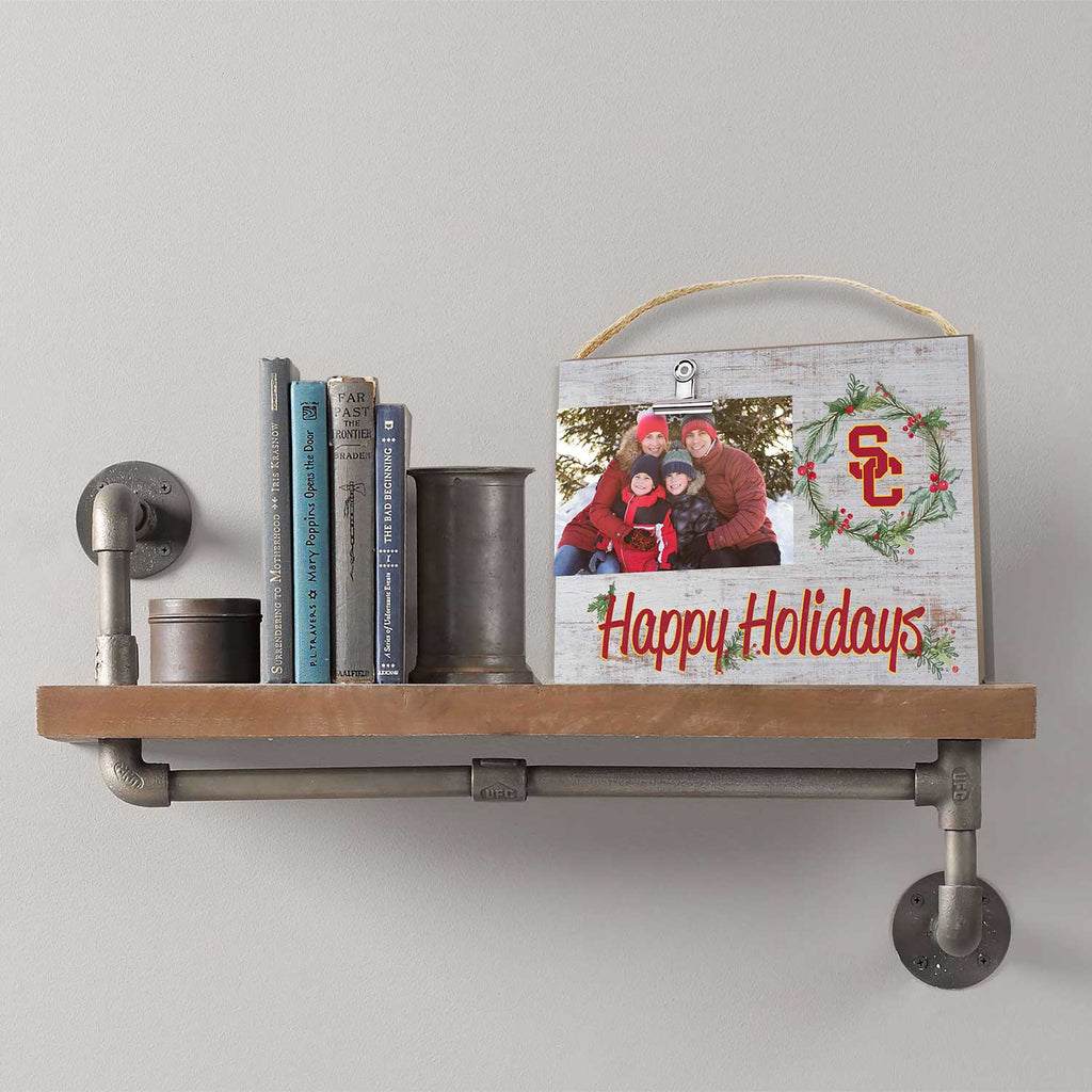 Happy Holidays Clip It Photo Frame Southern California Trojans