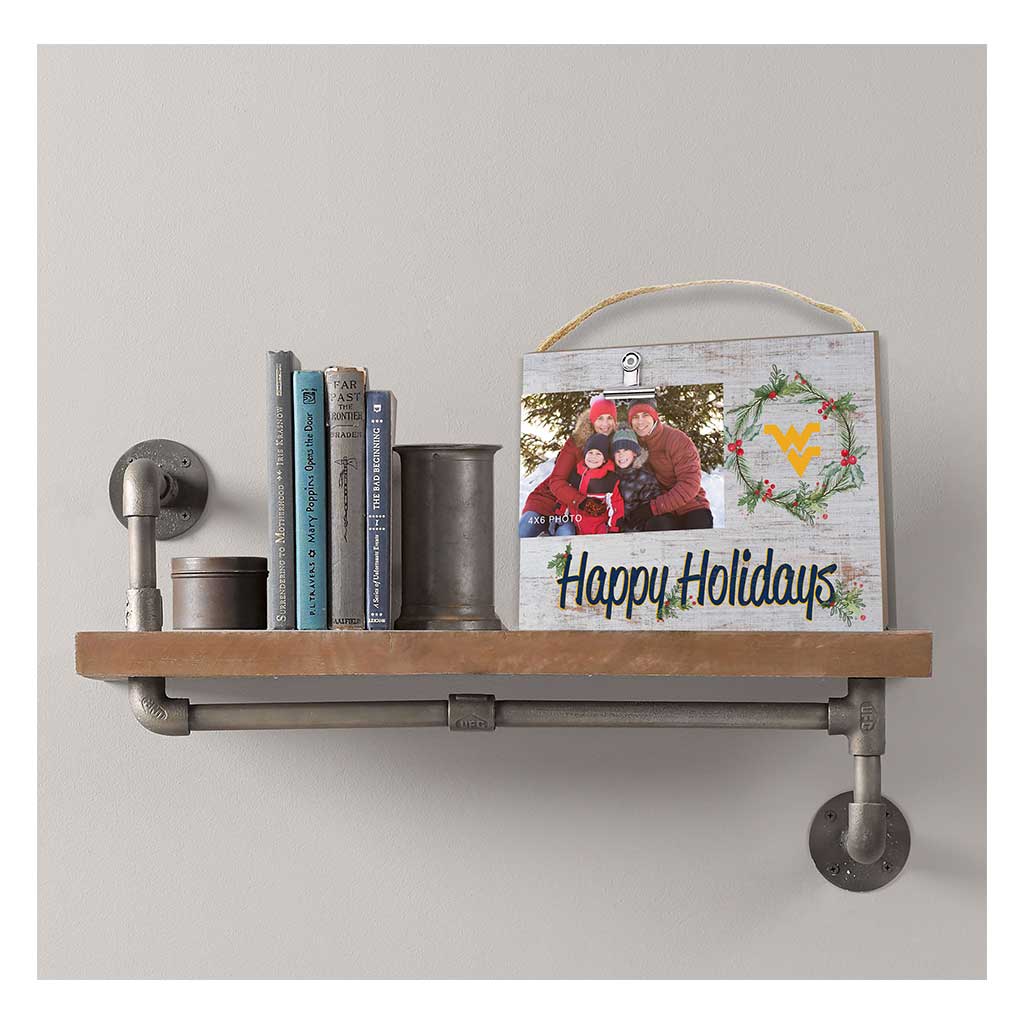 Happy Holidays Clip It Photo Frame West Virginia Mountaineers