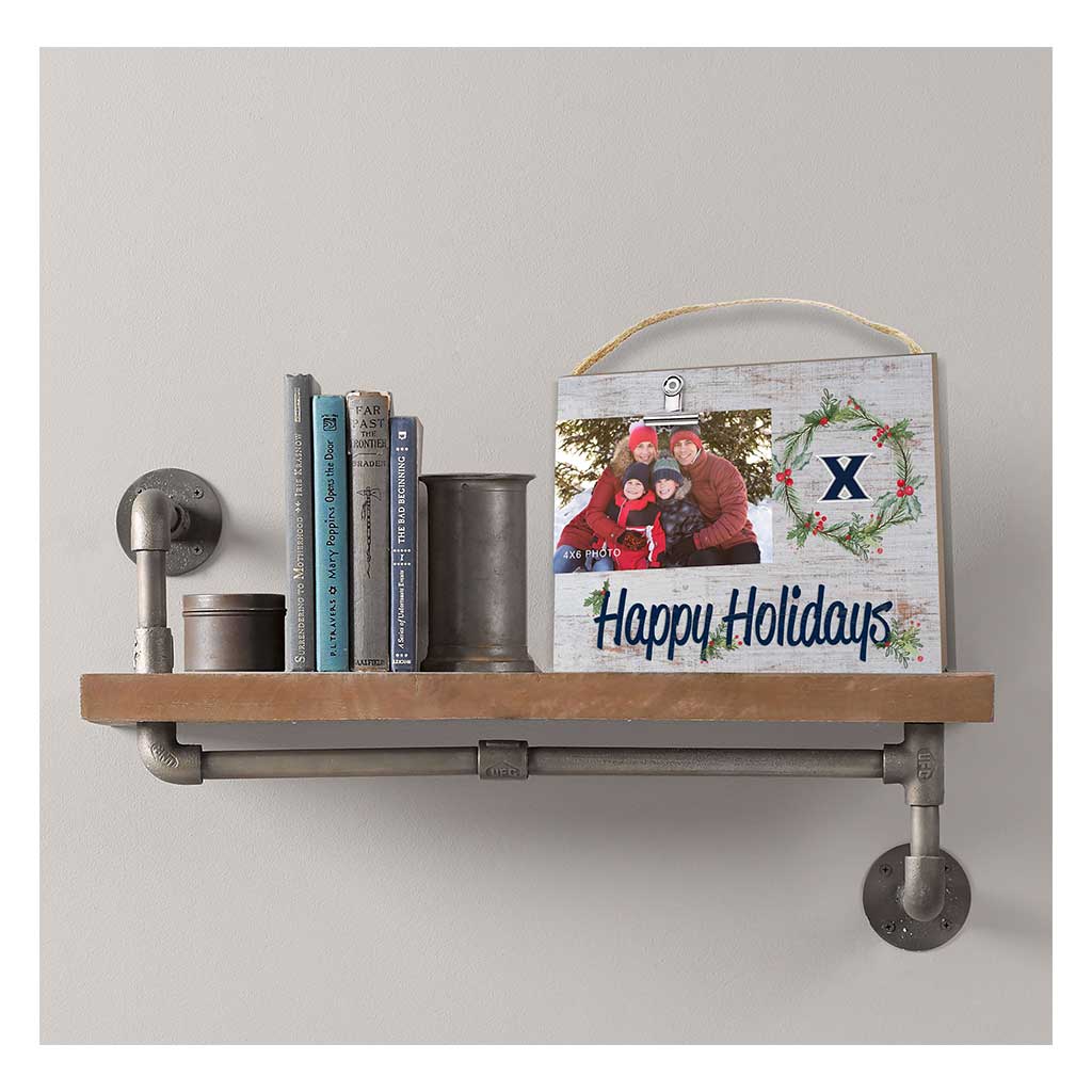 Happy Holidays Clip It Photo Frame Xavier Ohio Musketeers