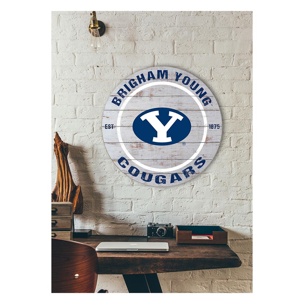20x20 Weathered Circle Brigham Young Cougars