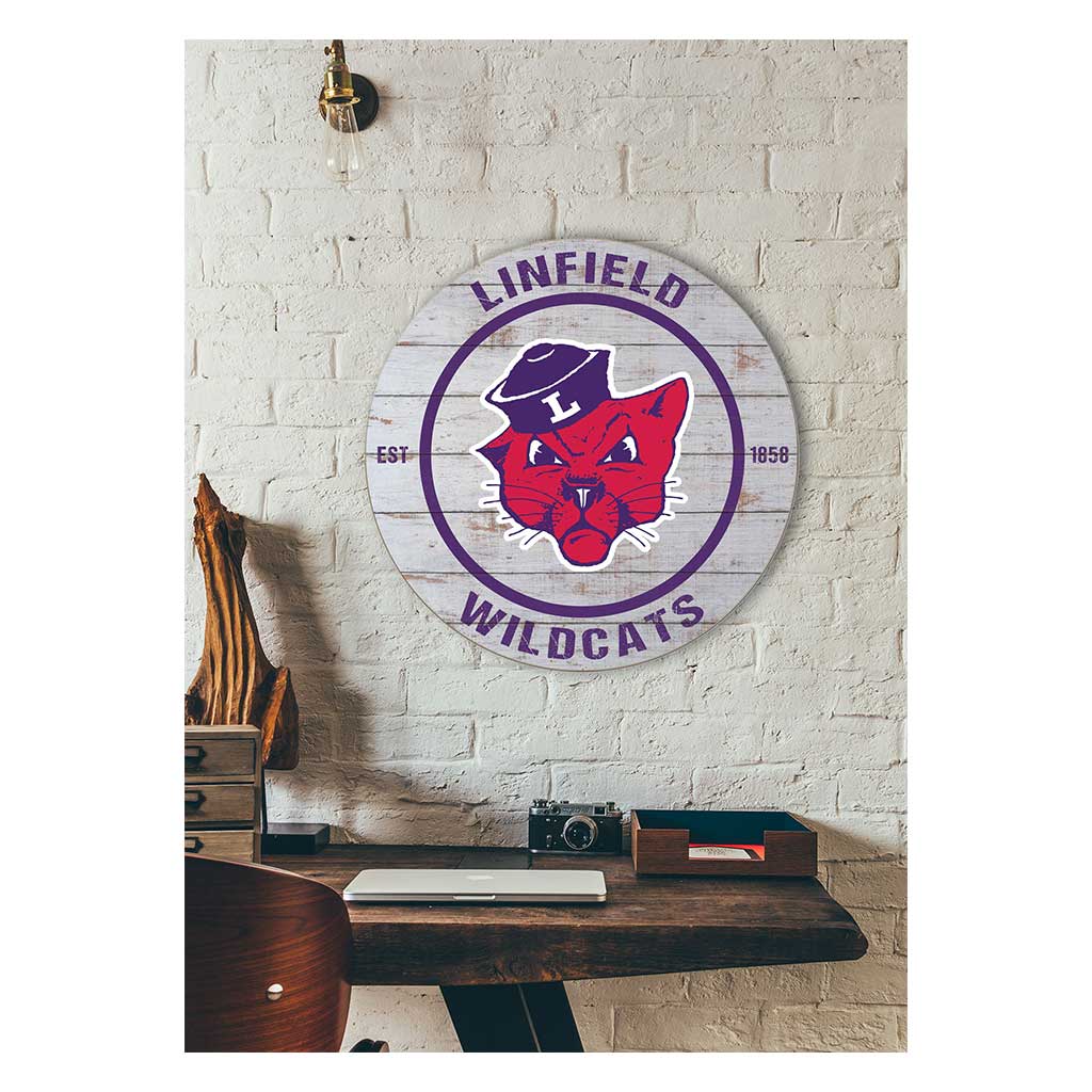 20x20 Weathered Circle Linfield College Wildcats
