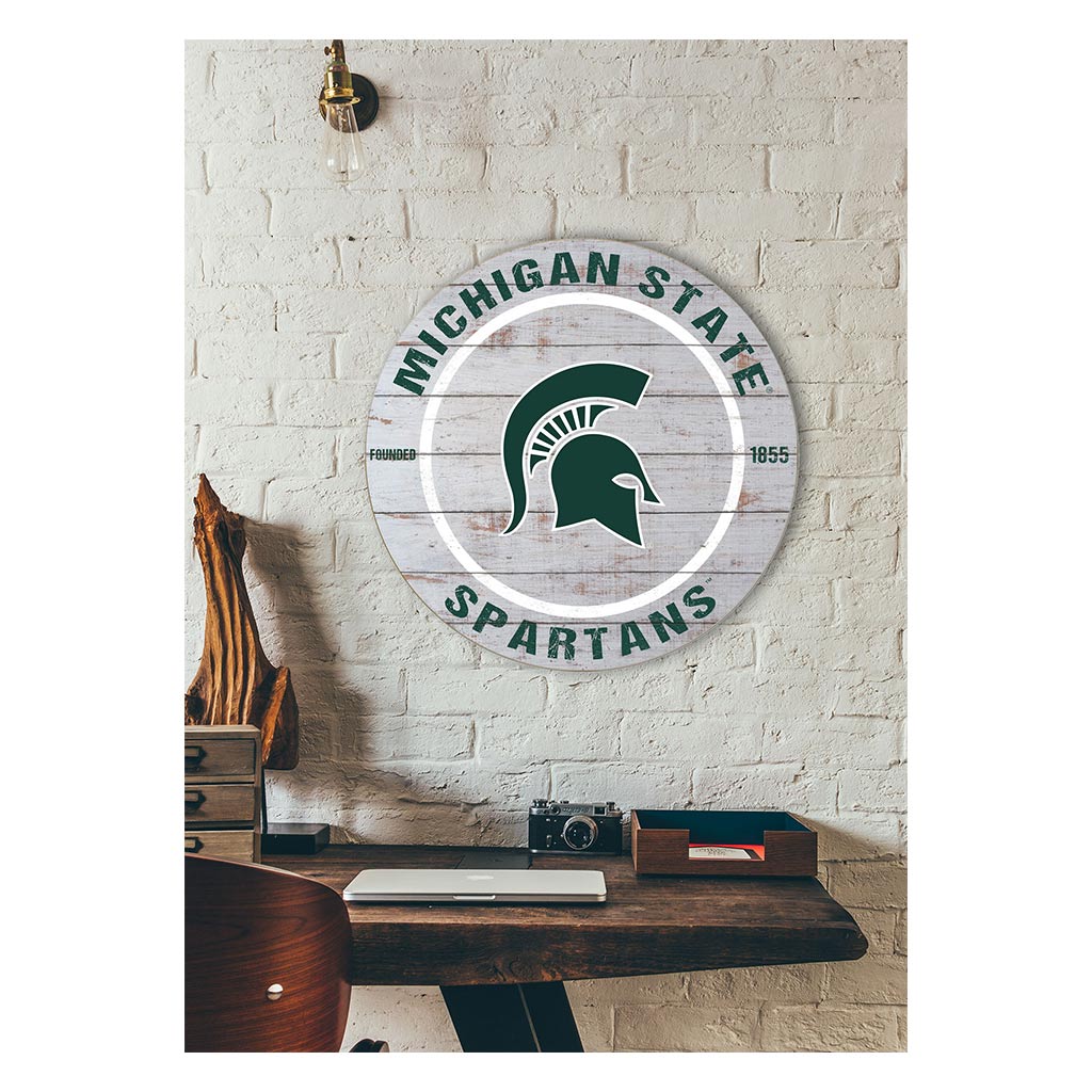 20x20 Weathered Circle Michigan State Spartans