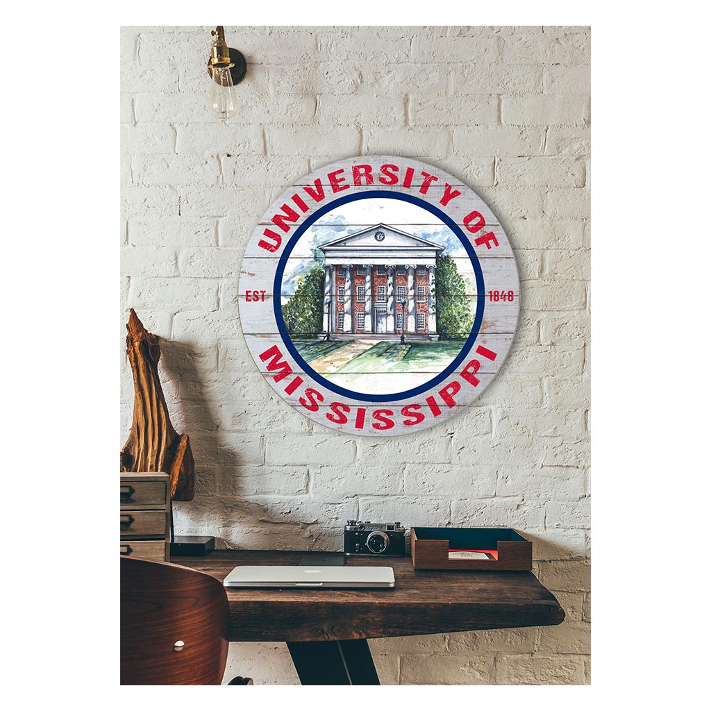 20x20 Weathered Circle Campus Scene Mississippi Rebels