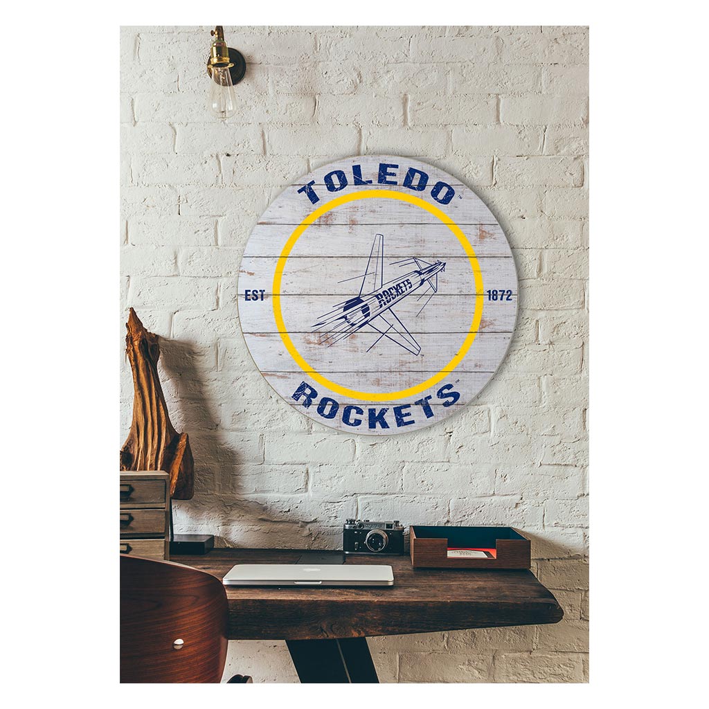 20x20 Weathered Circle Toledo Rockets Alternate Logo