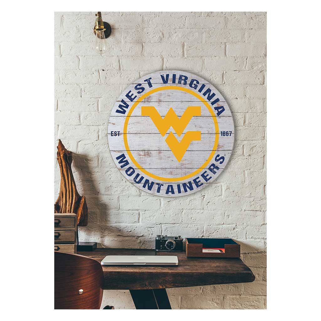 20x20 Weathered Circle West Virginia Mountaineers