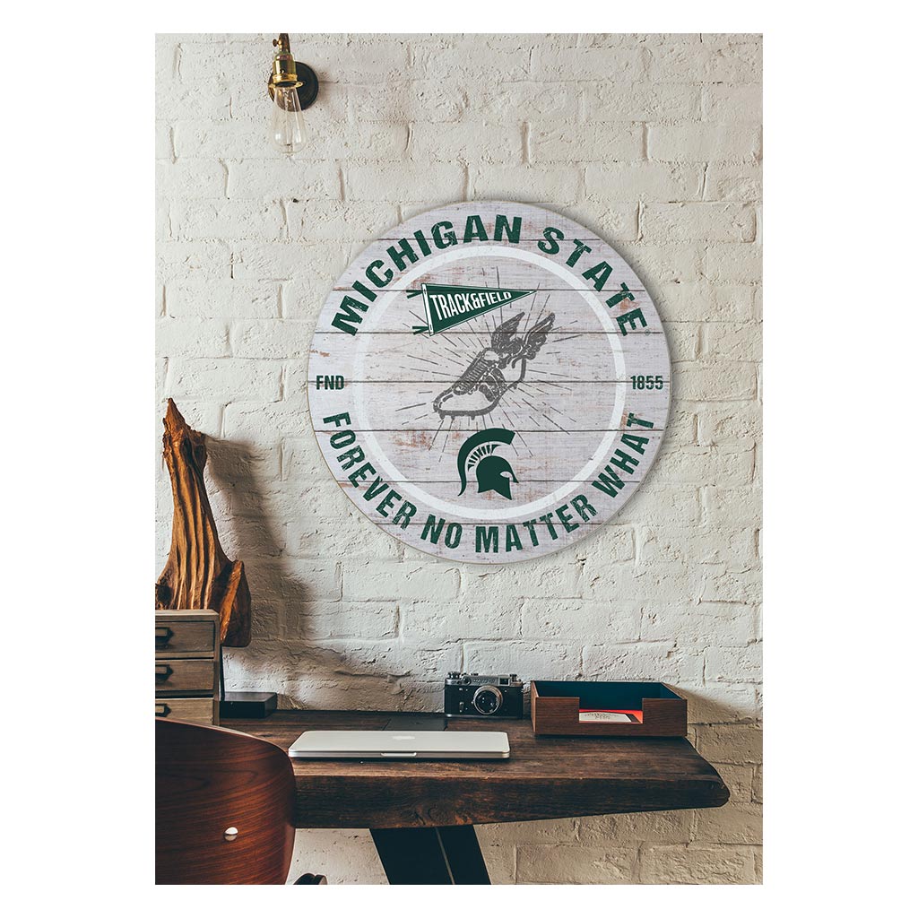 20x20 Throwback Weathered Circle Michigan State Spartans Track