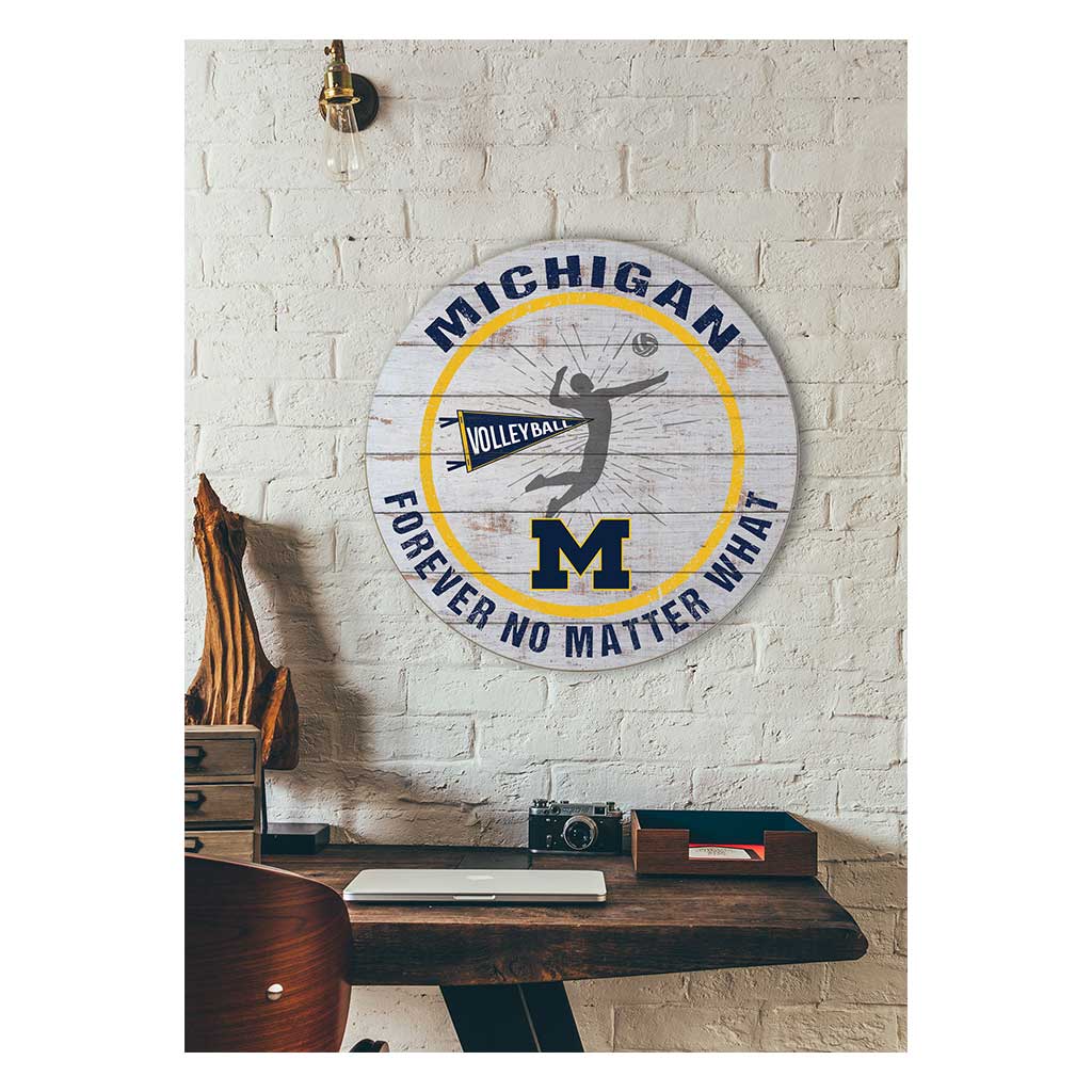 20x20 Throwback Weathered Circle Michigan Wolverines Volleyball
