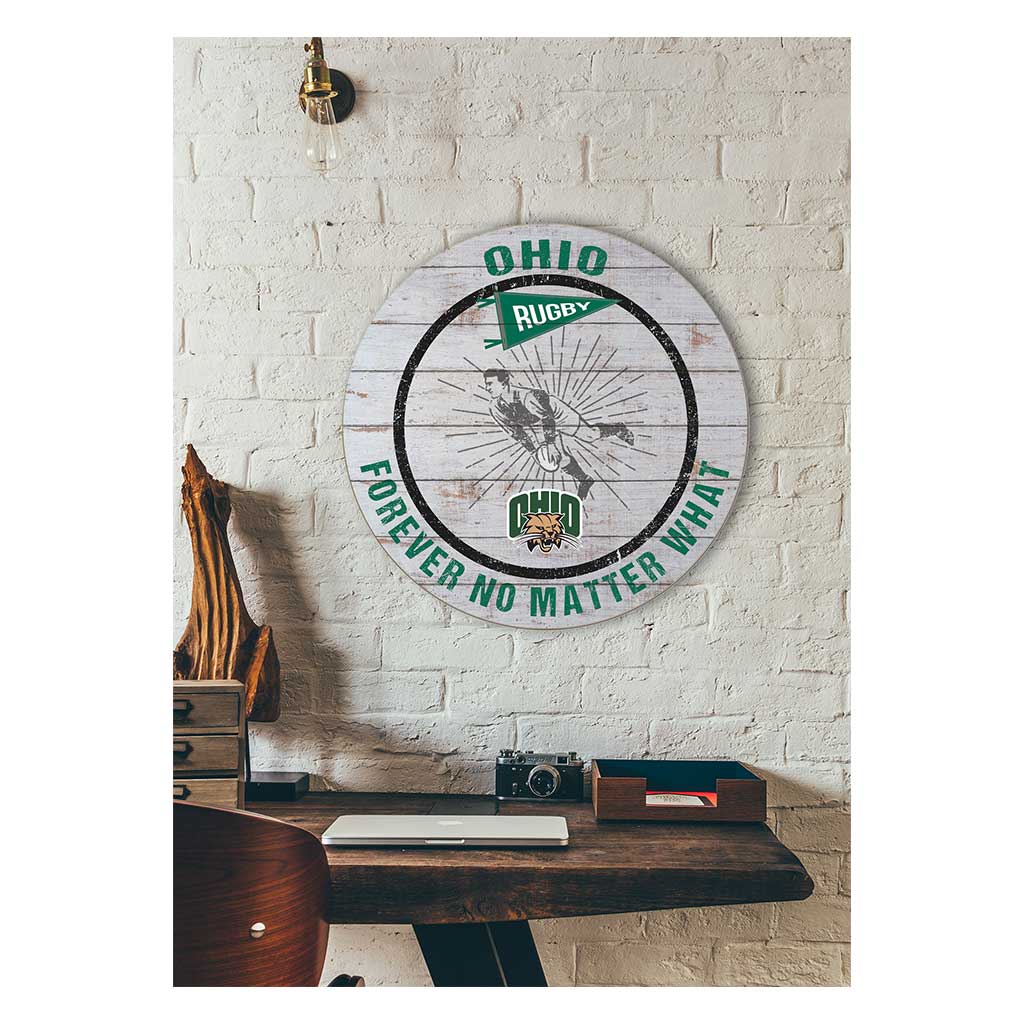 20x20 Throwback Weathered Circle Ohio Univ Bobcats Rugby