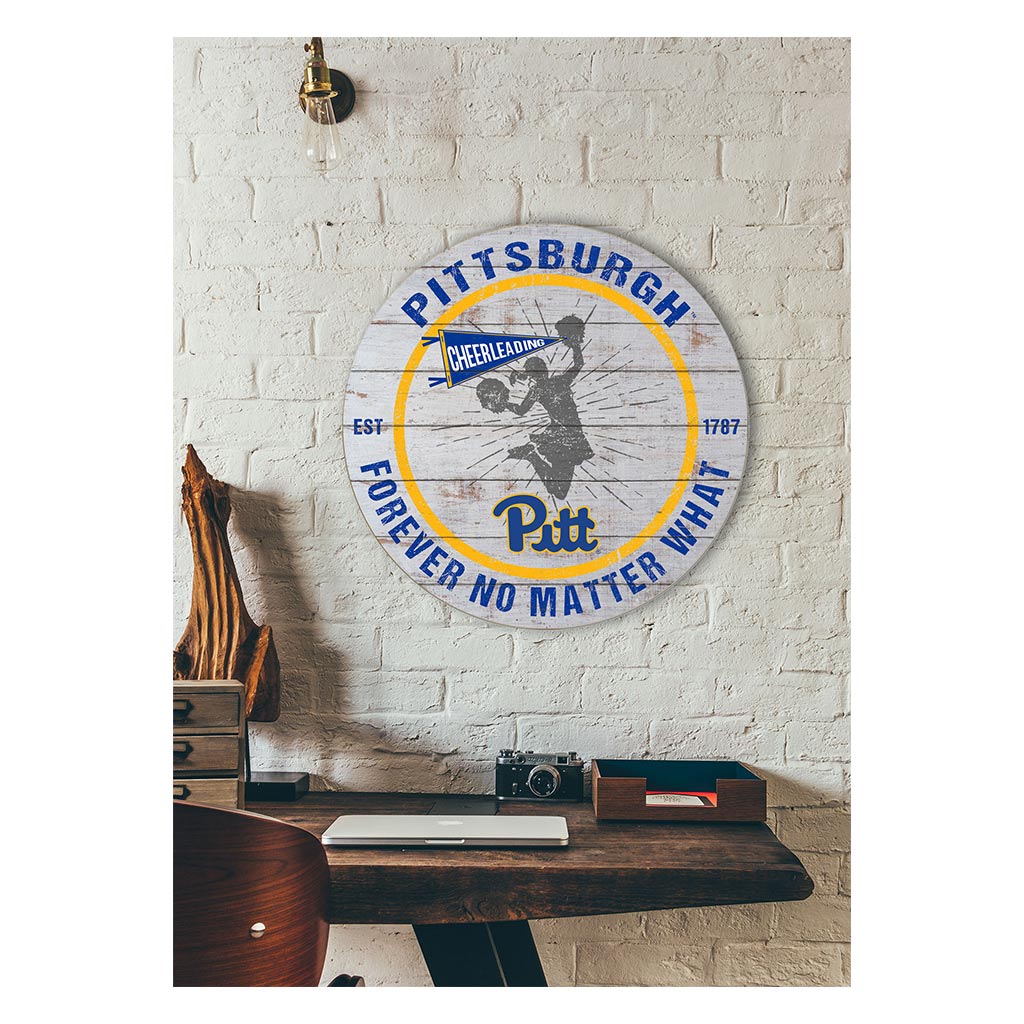20x20 Throwback Weathered Circle Pittsburgh Panthers Cheerleading