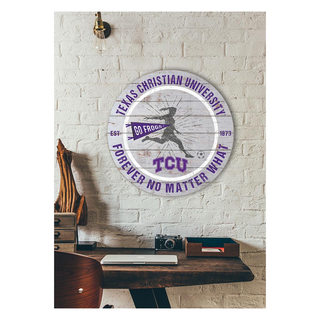 20x20 Throwback Weathered Circle Texas Christian Horned Frogs Soccer Girls