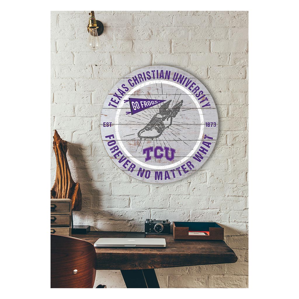 20x20 Throwback Weathered Circle Texas Christian Horned Frogs Track