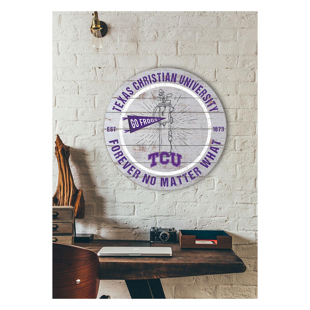 20x20 Throwback Weathered Circle Texas Christian Horned Frogs Golf
