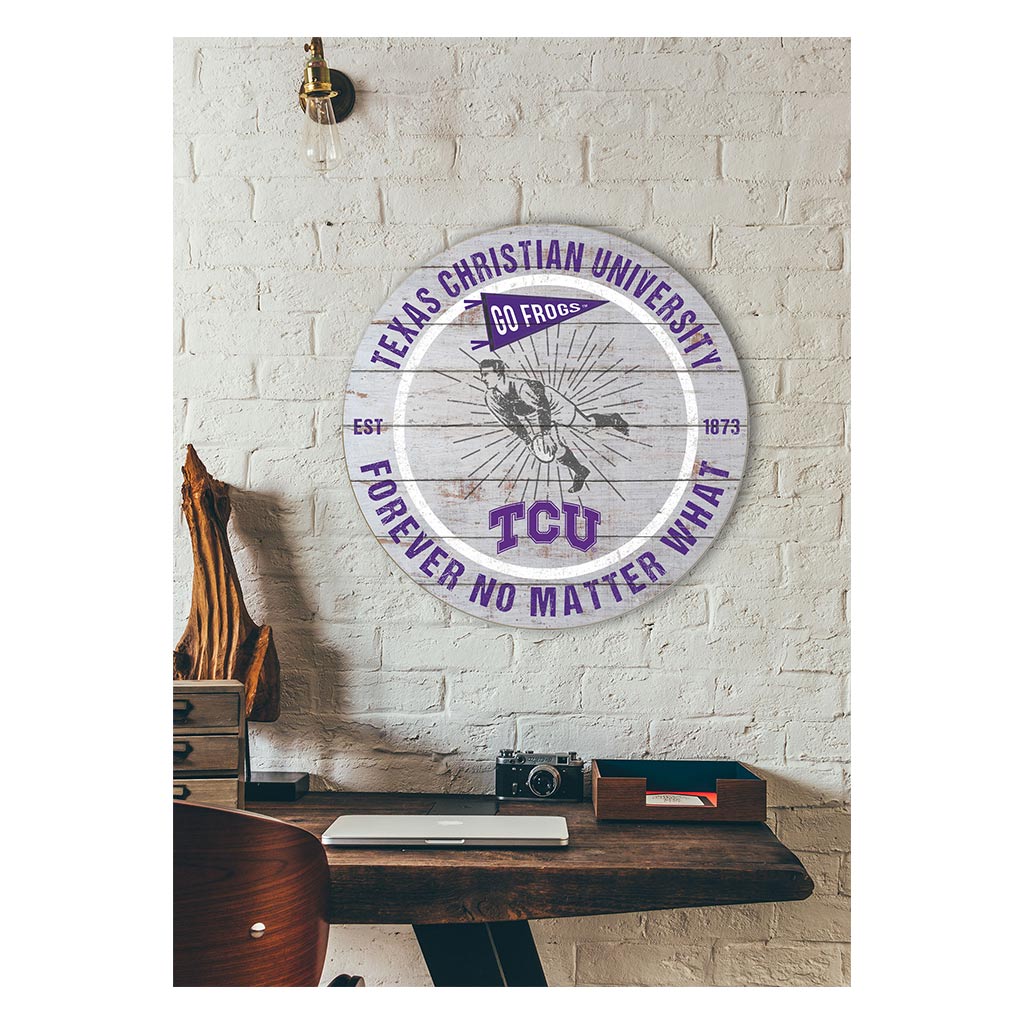 20x20 Throwback Weathered Circle Texas Christian Horned Frogs Rugby