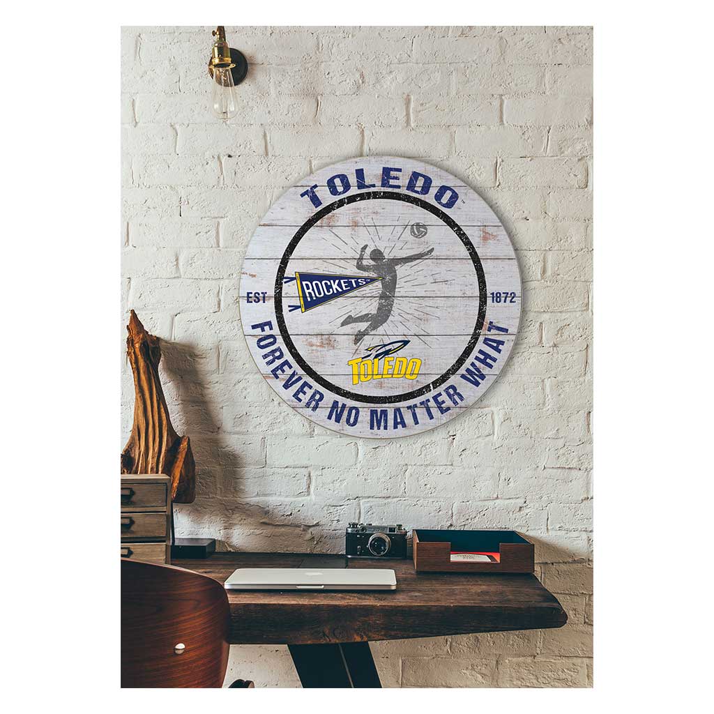 20x20 Throwback Weathered Circle Toledo Rockets Volleyball