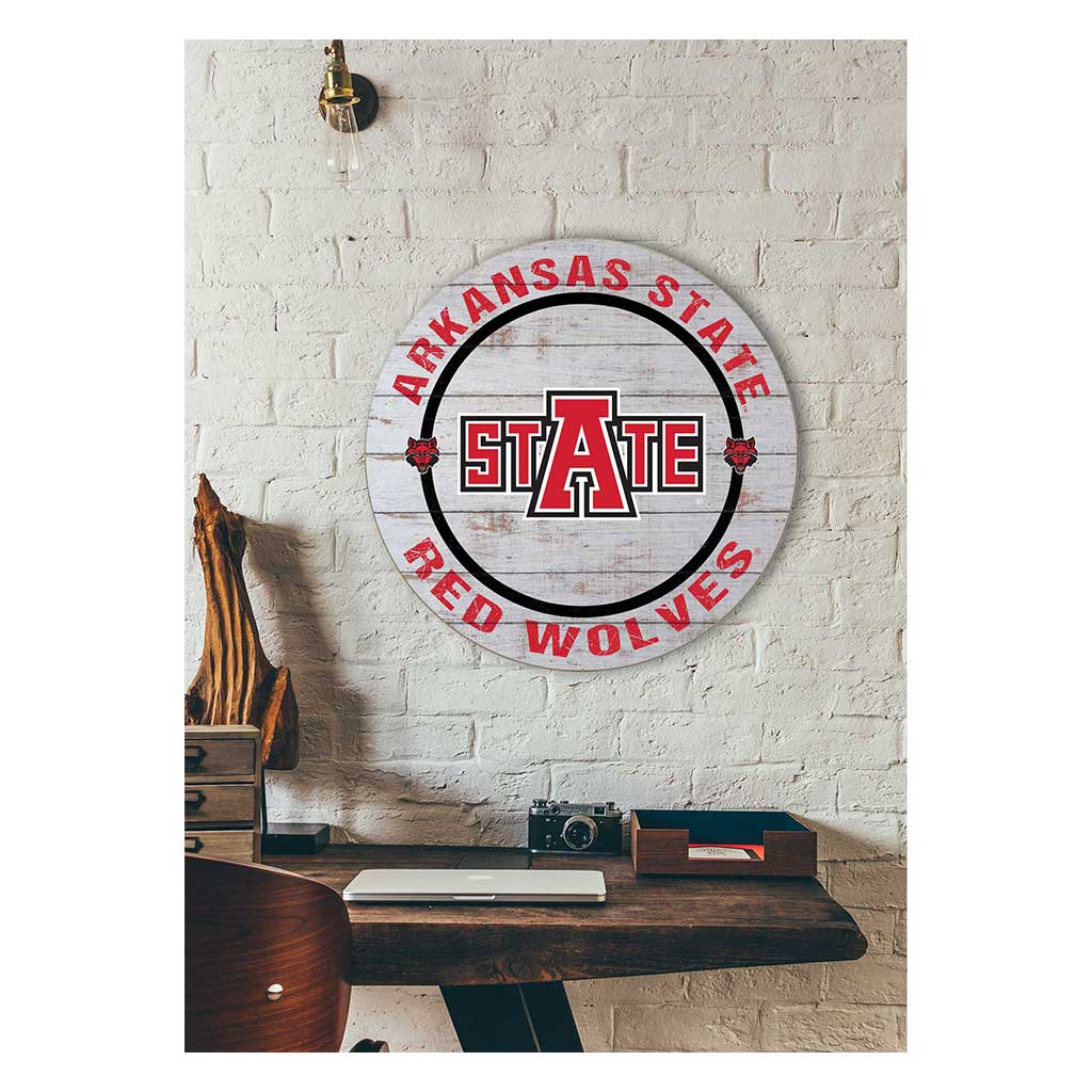 20x20 Weathered Helmet Sign Arkansas State Red Wolves