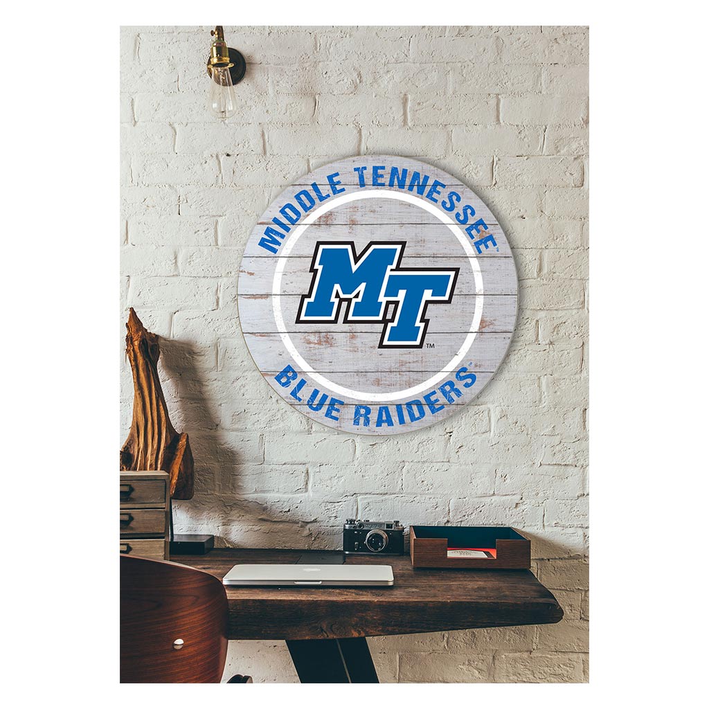 20x20 Weathered Helmet Sign Middle Tennessee State Blue Raiders