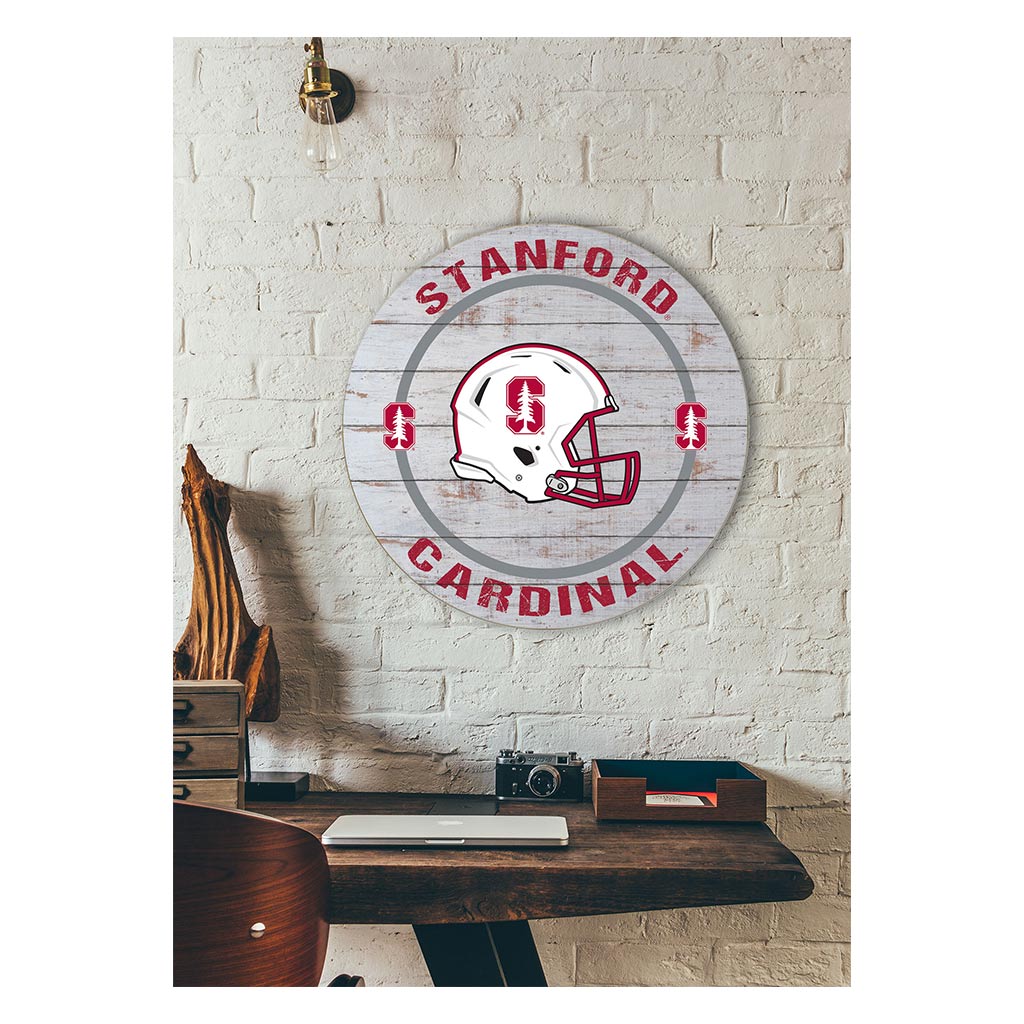20x20 Weathered Helmet Sign Stanford Cardinal color