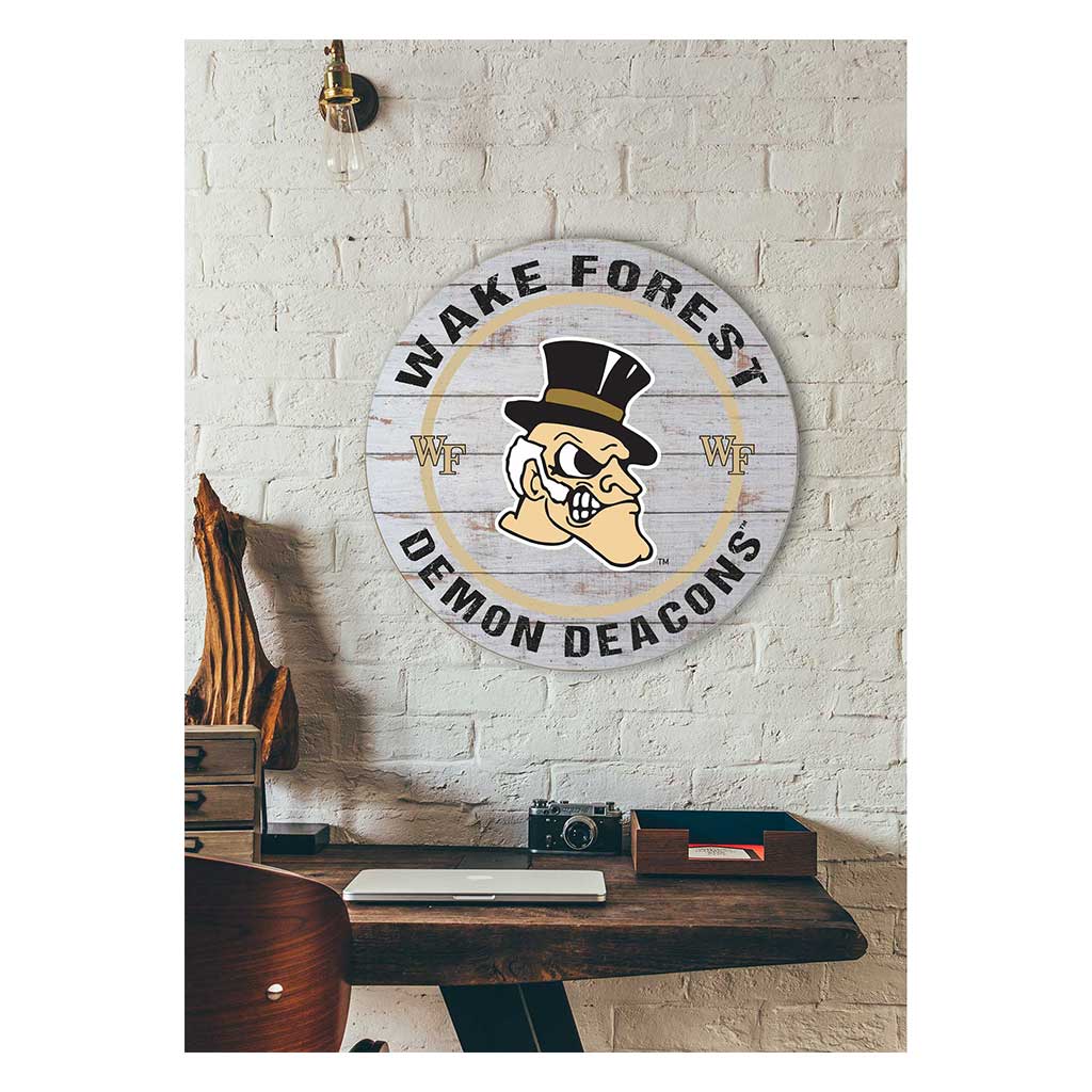 20x20 Weathered Helmet Sign Wake Forest Demon Deacons