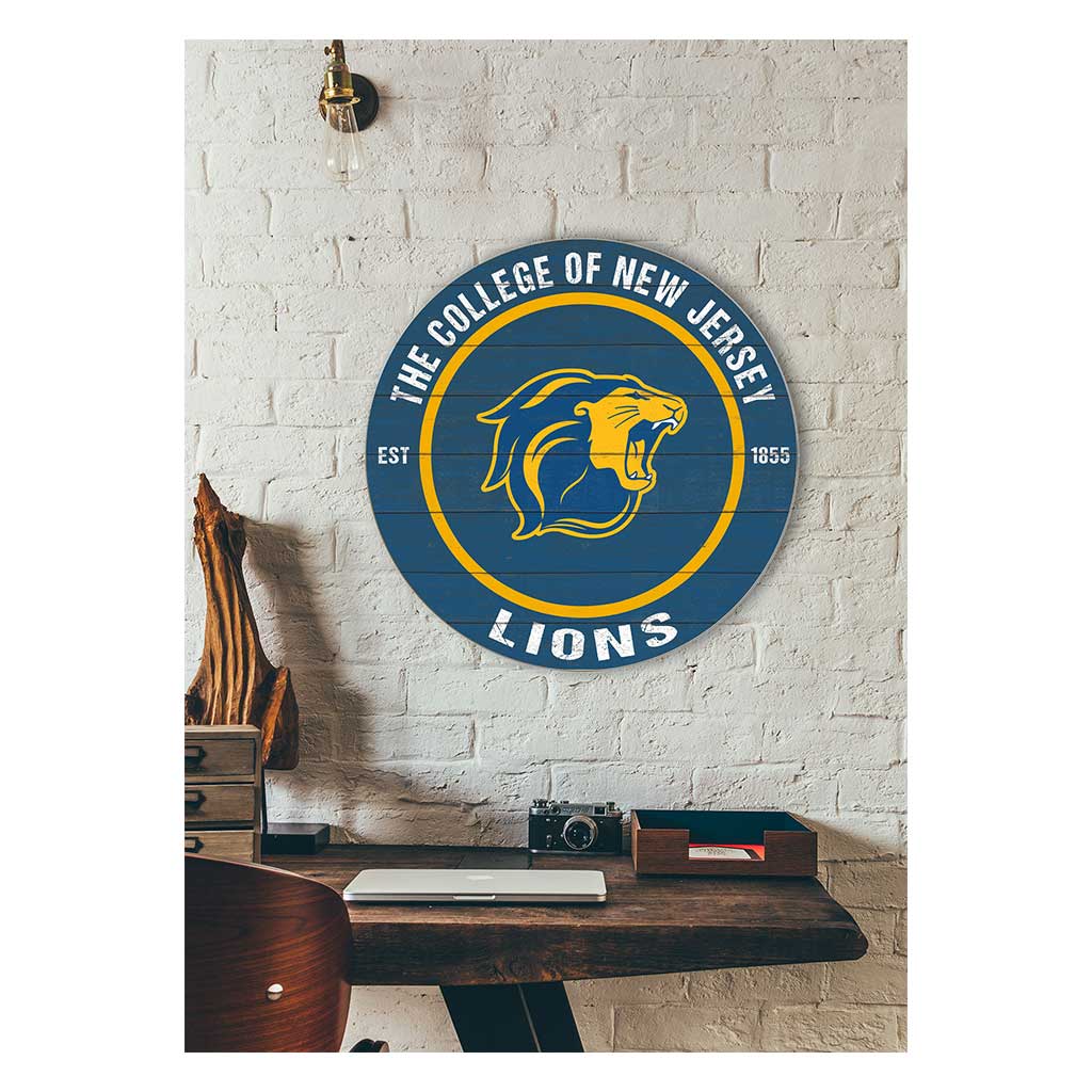 20x20 Weathered Colored Circle The College of New Jersey Lions