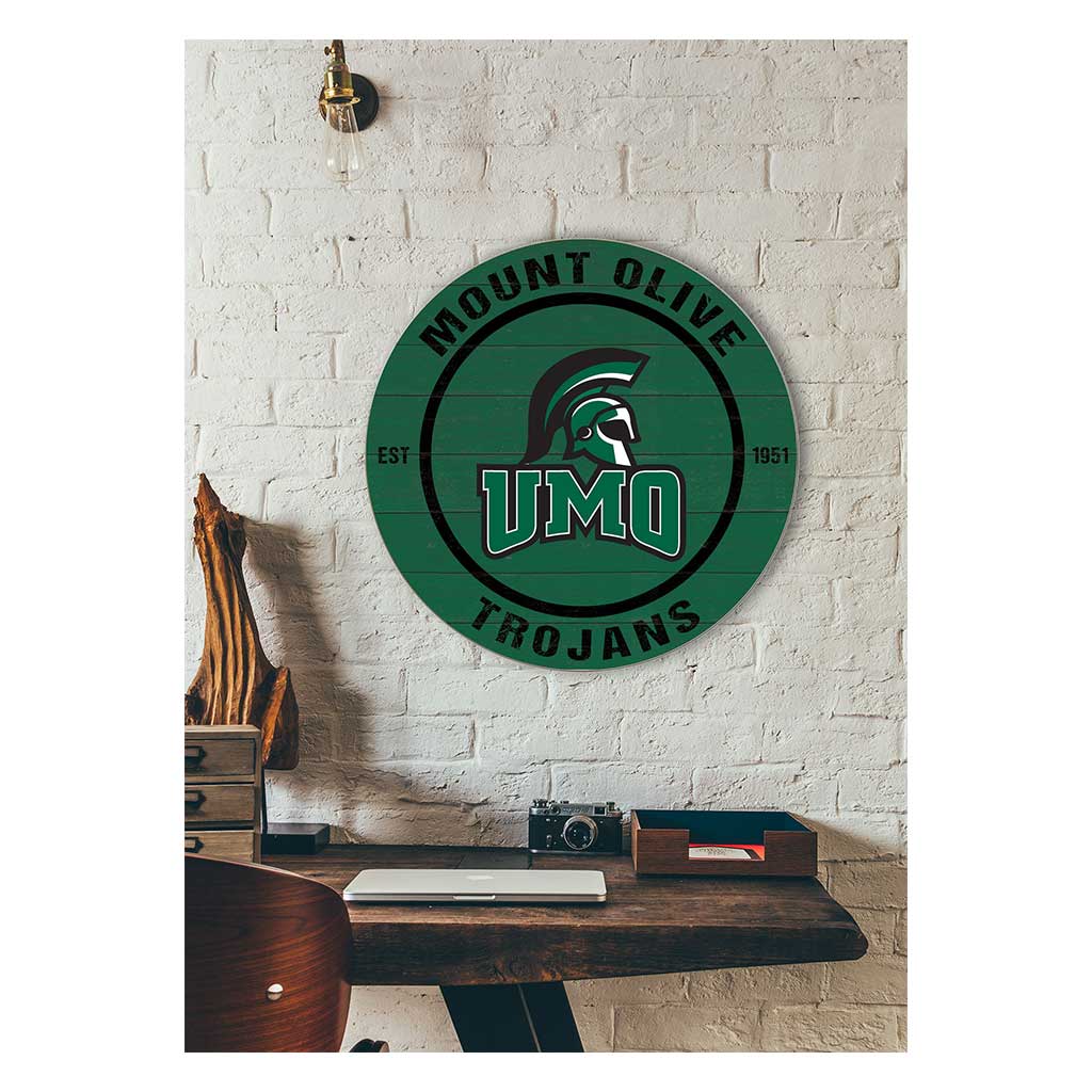 20x20 Weathered Colored Circle University of Mount Olive Trojans