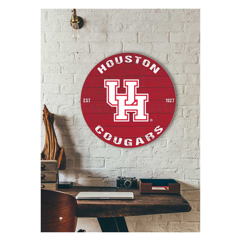 20x20 Weathered Colored Circle Houston Cougars