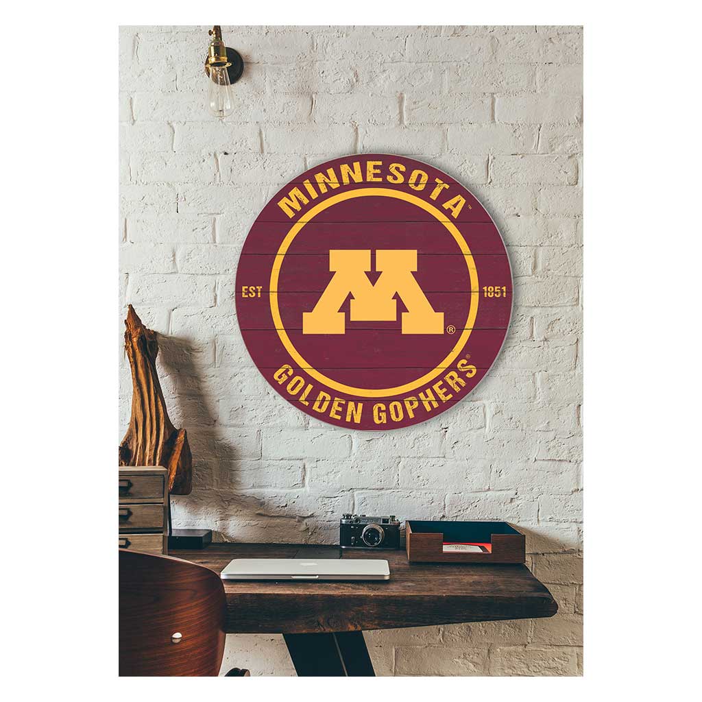 20x20 Weathered Colored Circle Minnesota Golden Gophers