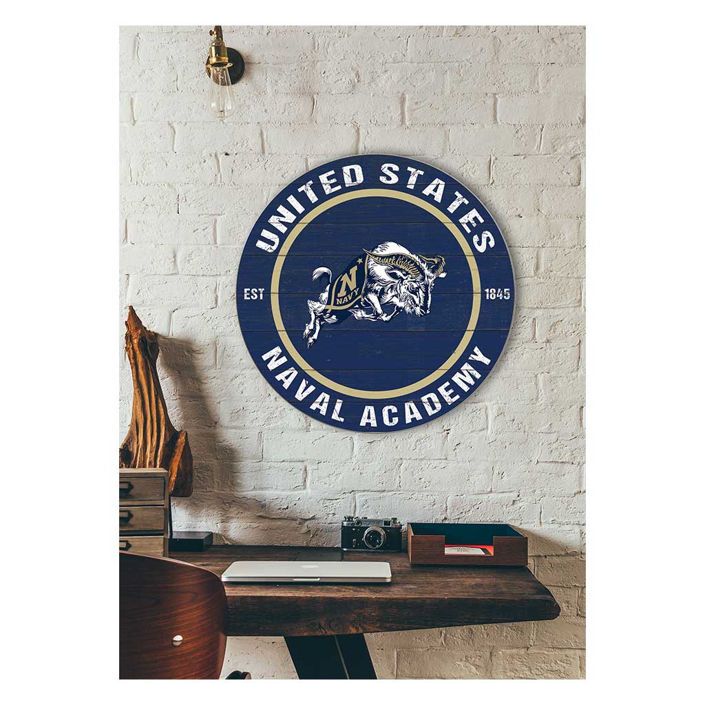 20x20 Weathered Colored Circle Naval Academy Midshipmen