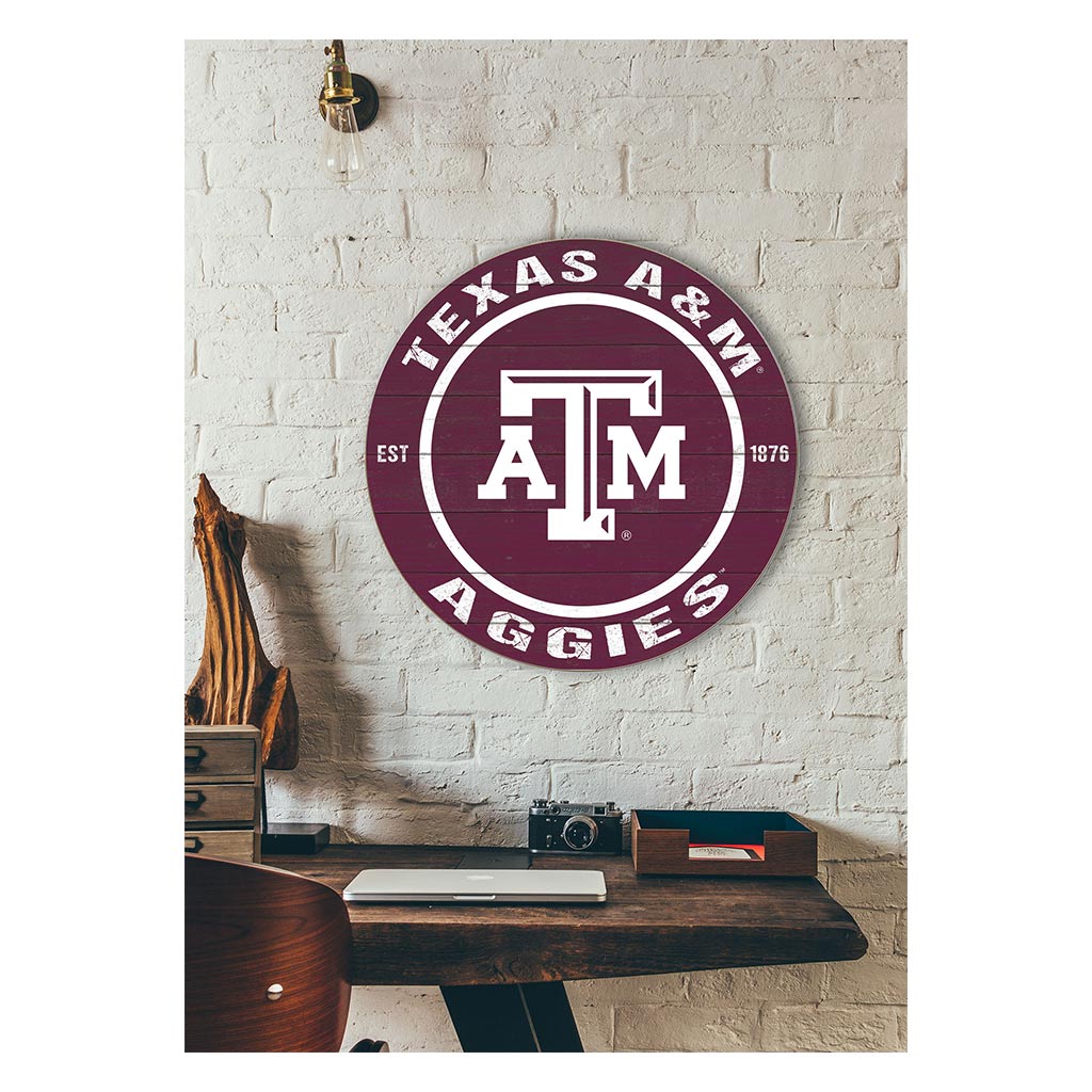 20x20 Weathered Colored Circle Texas A&M Aggies