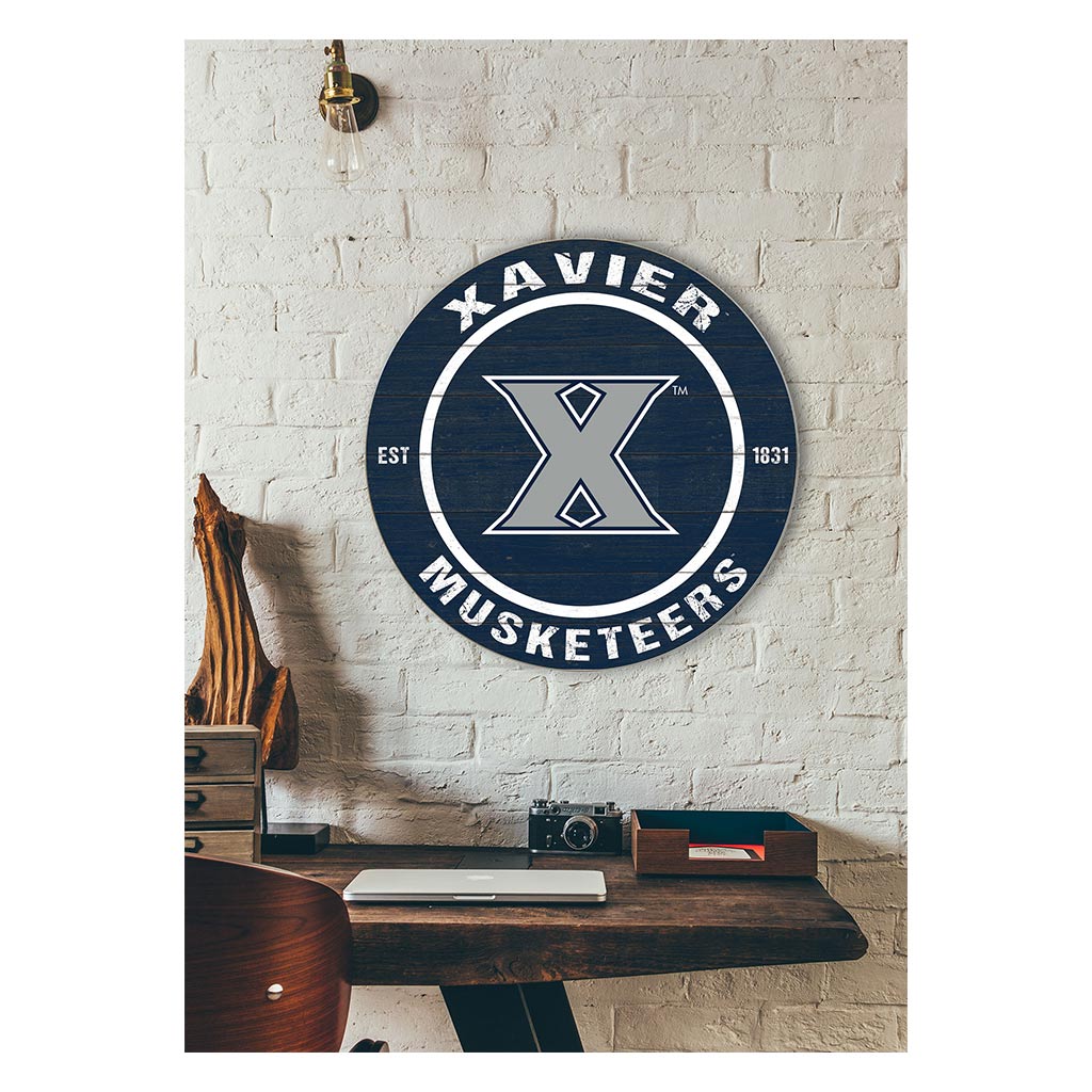 20x20 Weathered Colored Circle Xavier Ohio Musketeers