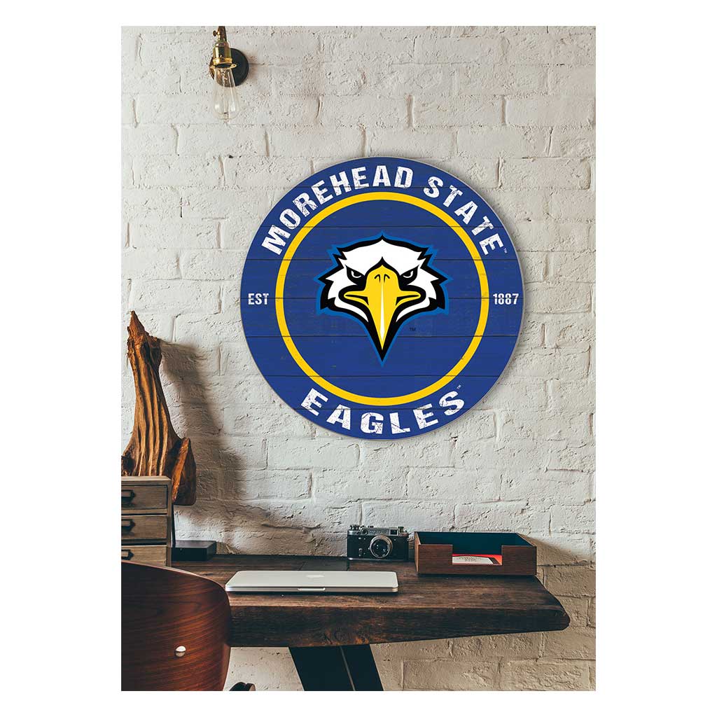 20x20 Weathered Colored Circle Morehead State Eagles
