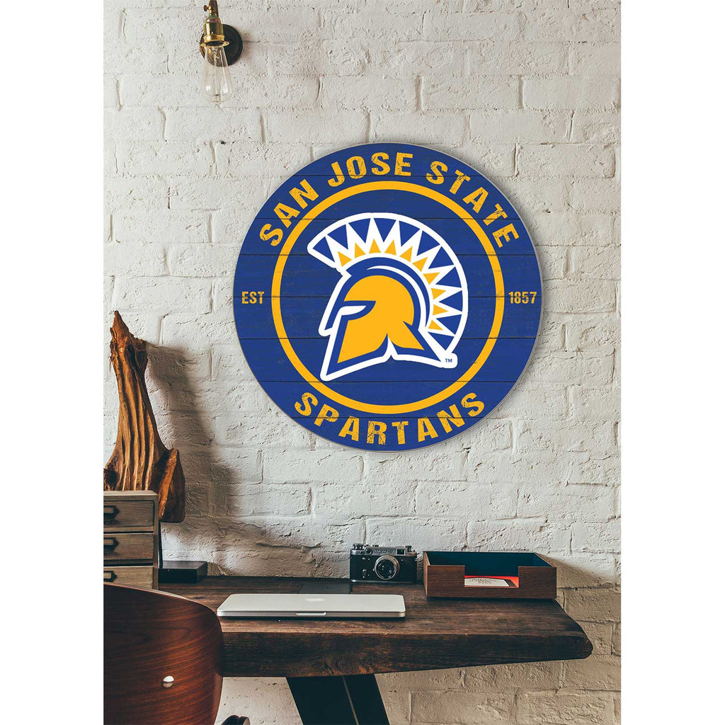 20x20 Weathered Colored Circle San Jose State Spartans